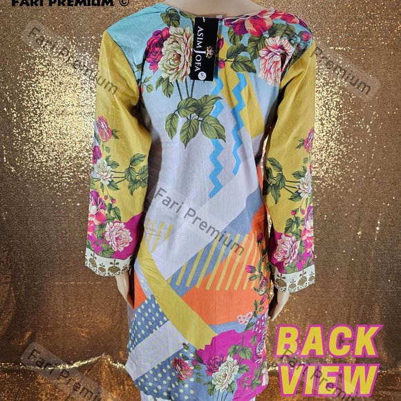 Asim Jofa 3PC Printed Lawn Cambric Cotton Shalwar Kameez Pakistani/Indian SMALL - Picture 8 of 12